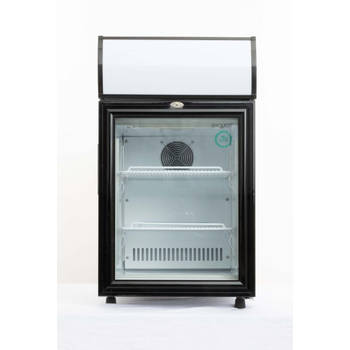 Exquisit ELDC50.1 - Horeca koelkast - Met lichtbak - 50 liter - Wit/zwart
