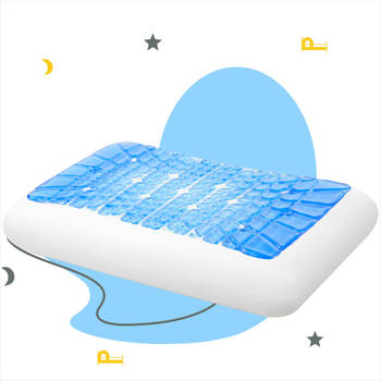 Sleep Comfy - Hoofdkussen - Gel Traagschuim Hoofdkussen - Geschikt voor rug-, zij-en buikslapers - Gel - X 60x40x16 cm