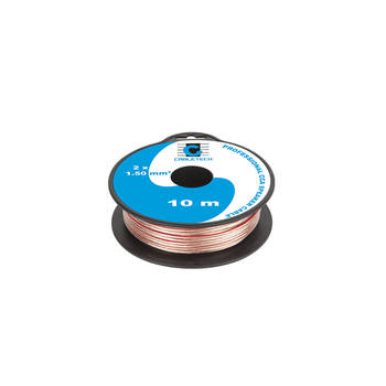 Speaker kabel luidsprekersnoer CCA Transparant 2x 1.5mm mini haspel 10 meter
