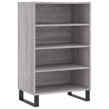 vidaXL Hoge kast 57x35x90 cm bewerkt hout grijs sonoma eikenkleurig