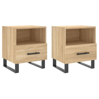 vidaXL Nachtkastjes 2 st 40x35x47,5 cm bewerkt hout sonoma eikenkleur