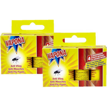 Vapona – Vliegenvanger – Maat Standaard – 8 Stuks - Effectieve Bescherming