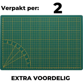 Snijmat A3 - Set van 2 Groene Snijmatten - 30 x 45 cm - Duurzaam Materiaal