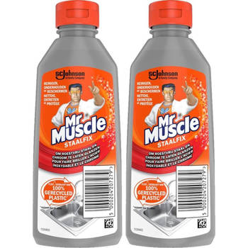 Mr. Muscle Staalfix - Reinigingsmiddel voor Staal - 2 x 200 ml - Multipack
