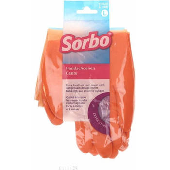Sorbo - Schoonmaak Handschoen - Maat L - Oranje - 1 Paar
