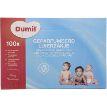 Dumil - Geparfumeerde Luierzakjes - Hygiënisch en Gemakkelijk in Gebruik - 100 Stuks - Voor Baby's
