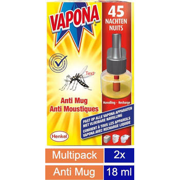 Vapona Anti Mug - Stekker Navullingen - Voordeelverpakking 2 stuks