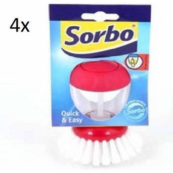 Sorbo Quick&Easy - Afwasborstel met Doseerpomp – Maat Universeel - 4 stuks - Handig in Gebruik