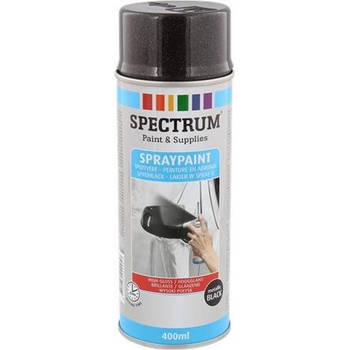 Spuitverf Zwart Metallic - Sneldrogend Spuitlak voor Binnen en Buiten - 400ml