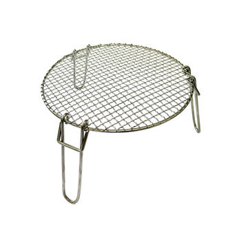 Valhal - BBQ Accessoire Pannenstandaard PRO met Grillrooster - Roestvast Staal - Zilver