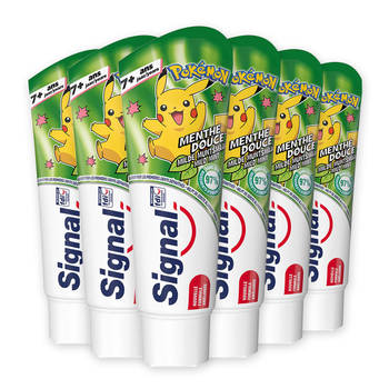 Signal Tandpasta Junior Mild Mint - voor Kinderen (7-13 jaar) - 6 x 75 ml - Voordeelverpakking