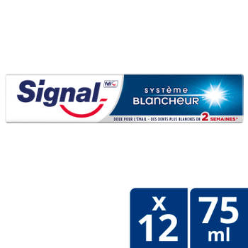 Signal - White System - Tandpasta - Wittere tanden in 2 weken - 75 ml - 12 stuks - Voordeelverpakking