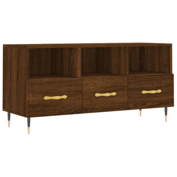 vidaXL Tv-meubel 102x36x50 cm bewerkt hout bruin eikenkleur