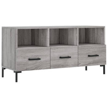 vidaXL Tv-meubel 102x36x50 cm bewerkt hout grijs sonoma eikenkleurig