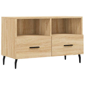 vidaXL Tv-meubel 80x36x50 cm bewerkt hout sonoma eiken