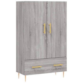 vidaXL Hoge kast 69,5x31x115 cm bewerkt hout grijs sonoma eikenkleurig