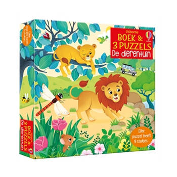 Usborne Boek met 3 puzzels, de dierentuin. 3+