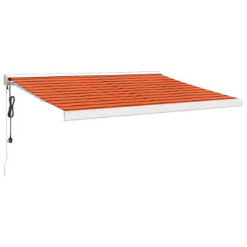 vidaXL Luifel uittrekbaar 3x2,5 m stof en aluminium oranje en bruin