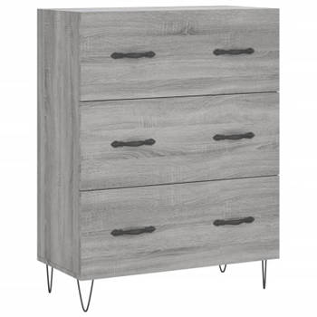 vidaXL Dressoir 69,5x34x90 cm bewerkt hout grijs sonoma eikenkleurig