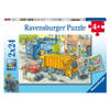 Ravensburger Kinderpuzzel 2x24 stukjes Vuilniswagen en sleepwagen