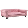 vidaXL Hondenmand 95x55x30 cm fluweel roze