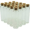 ForDig Glazen Mini Flesjes Met Kurk – Decoratie flesjes – Inhoud 20 ml - Set van 20 Stuks