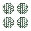 Krumble Siliconen pannenonderzetter rond met pijlen patroon - Groen - Set van 4
