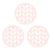 Krumble Siliconen pannenonderzetter rond met pijlen patroon - Roze - Set van 3