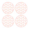 Krumble Siliconen pannenonderzetter rond met pijlen patroon - Roze - Set van 4