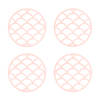 Krumble Siliconen pannenonderzetter rond met schubben patroon - Roze - Set van 4