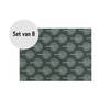 Krumble Placemat met boom patroon - 30 x 40 cm - Katoen - Antraciet - Set van 8