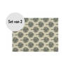 Krumble Placemat met boom patroon - 30 x 40 cm - Katoen - Beige - Set van 2