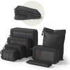 ONYX® compressie packing cubes - 7 stuks - Bagage organizers met compressie rits - Voor koffers en tassen - Zwart