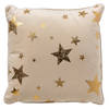 STARS - Kussenhoes 45x45 cm - velvet met gouden sterren - Whisper White - wit