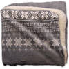 Warme Plaid Winter - Sneeuwvlok Motief - Fleece - Plaid - 130x160 cm - Grijs