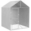 vidaXL Hondenkennel met dak 2x2x2,5 m gegalvaniseerd staal zilver