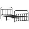 vidaXL Bedframe met hoofd- en voeteneinde metaal zwart 107x203 cm