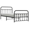 vidaXL Bedframe met hoofd- en voeteneinde metaal zwart 107x203 cm