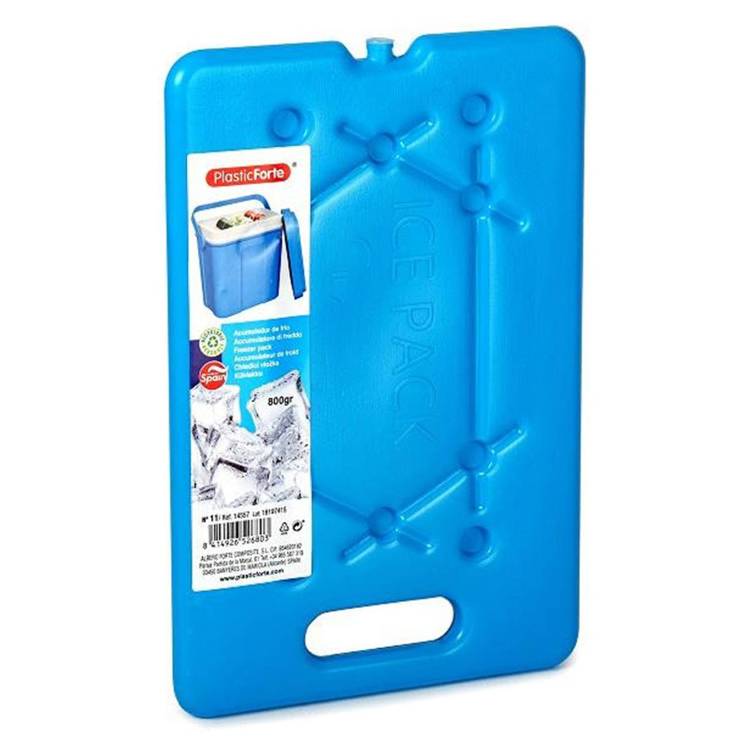 Plasticforte Koelelementen 200 gram - 11 x 16 x 1.5 cm - blauw - Voor koelbox en koeltas - Koelelementen