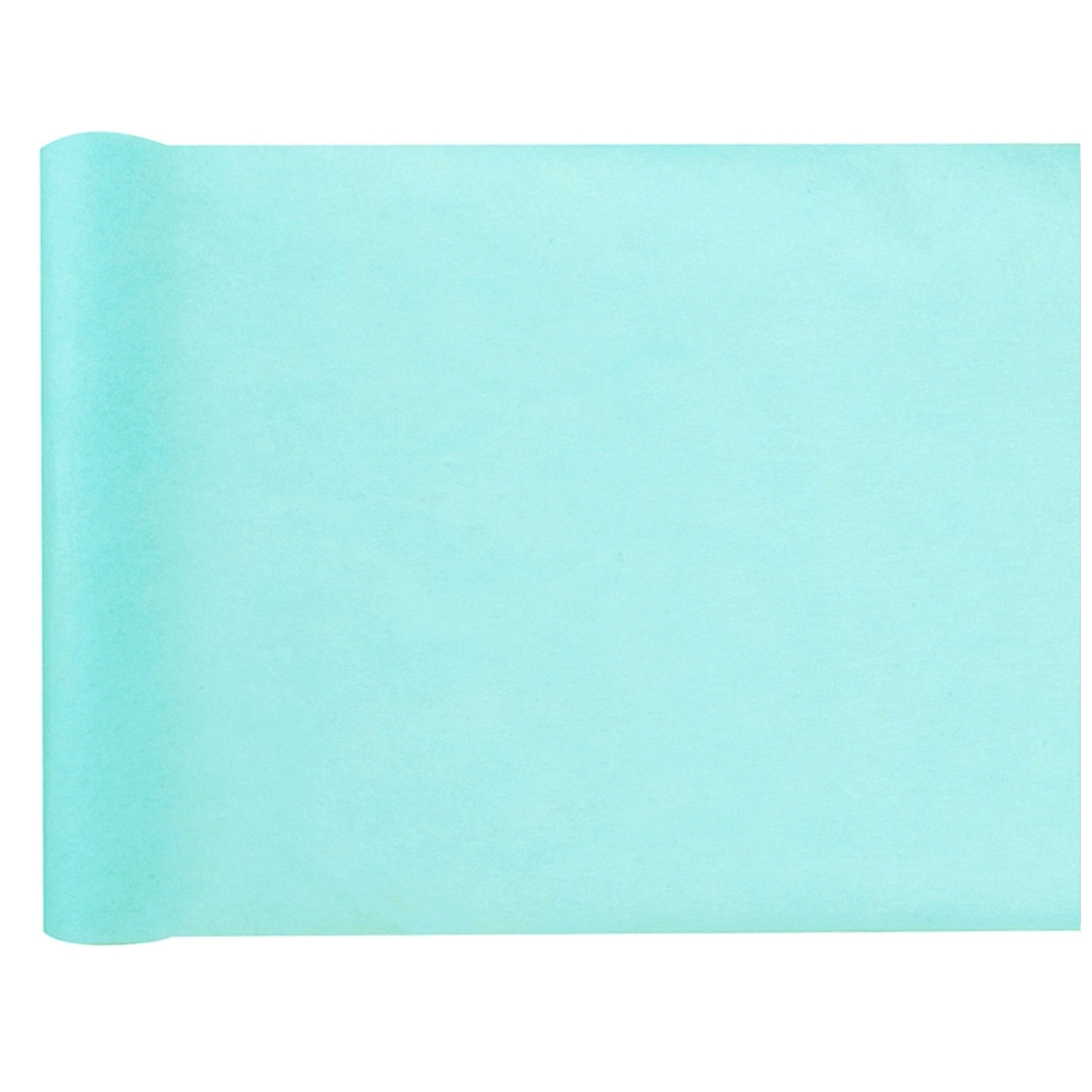 Santex Tafelloper op rol - azuurblauw - 30 cm x 10 m - non woven polyester