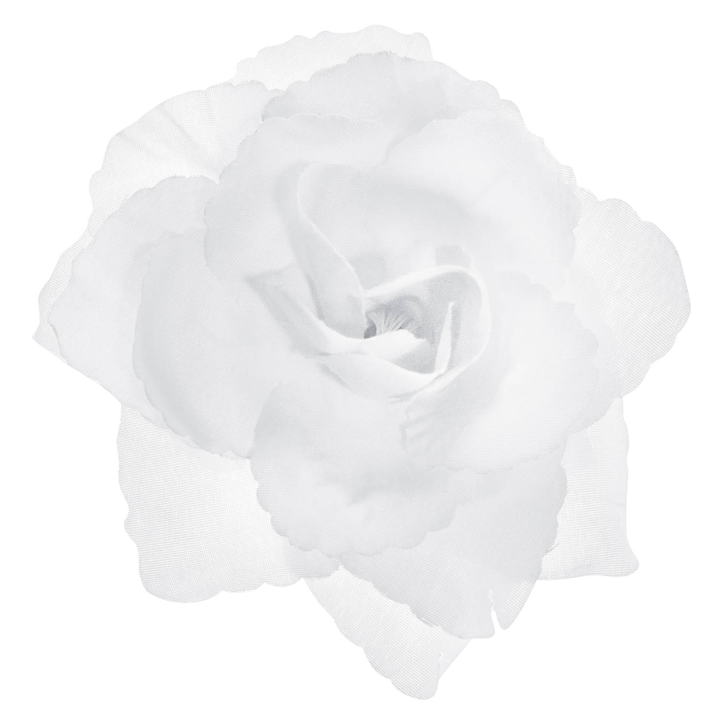 PartyDeco trouwauto bloemen - Bruiloft - wit - rozen -24x stuks - 9 cm - just married - Feestdecoratievoorwerp