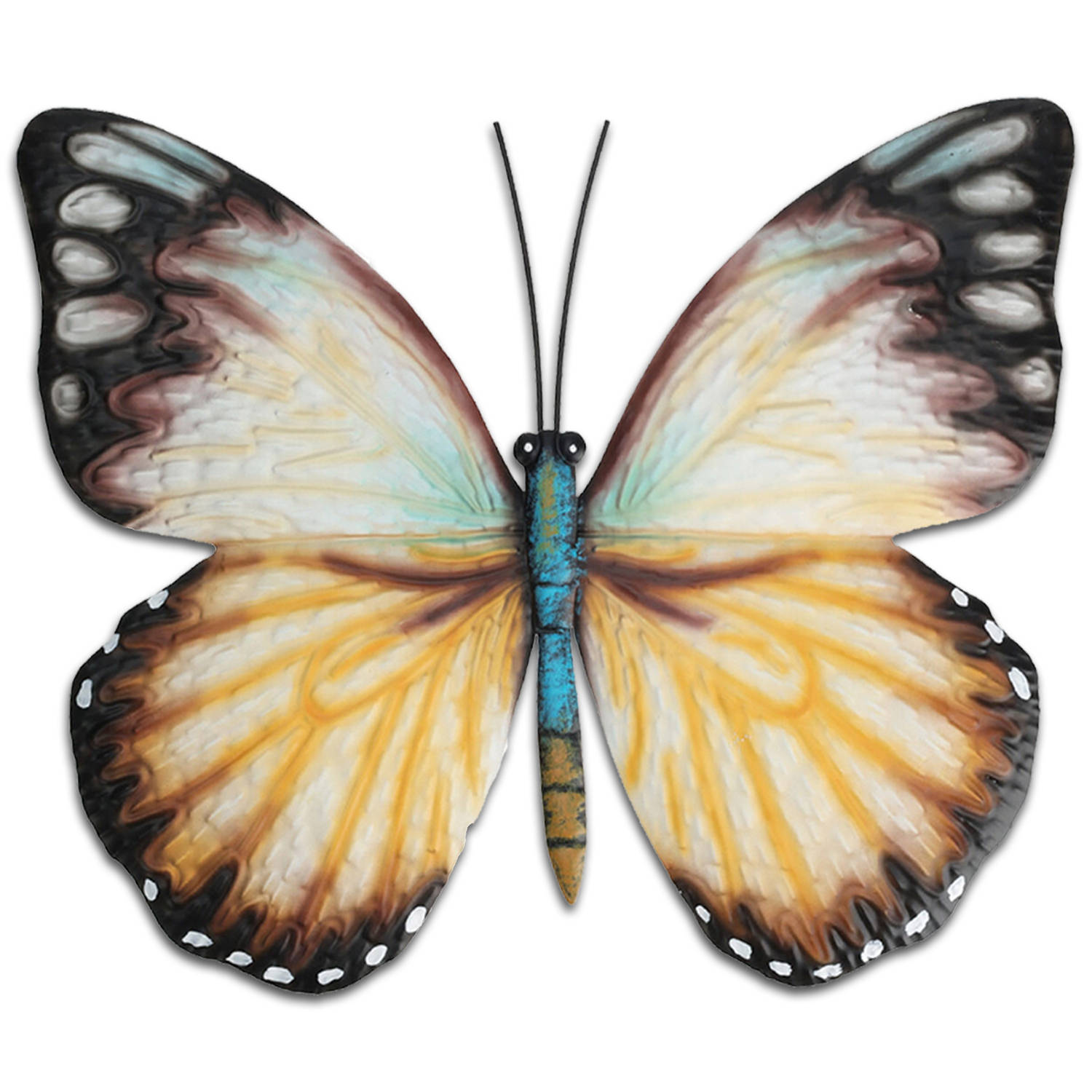 Tuin wanddecoratie vlinder metaal wit 31 x 23 cm Tuinbeelden