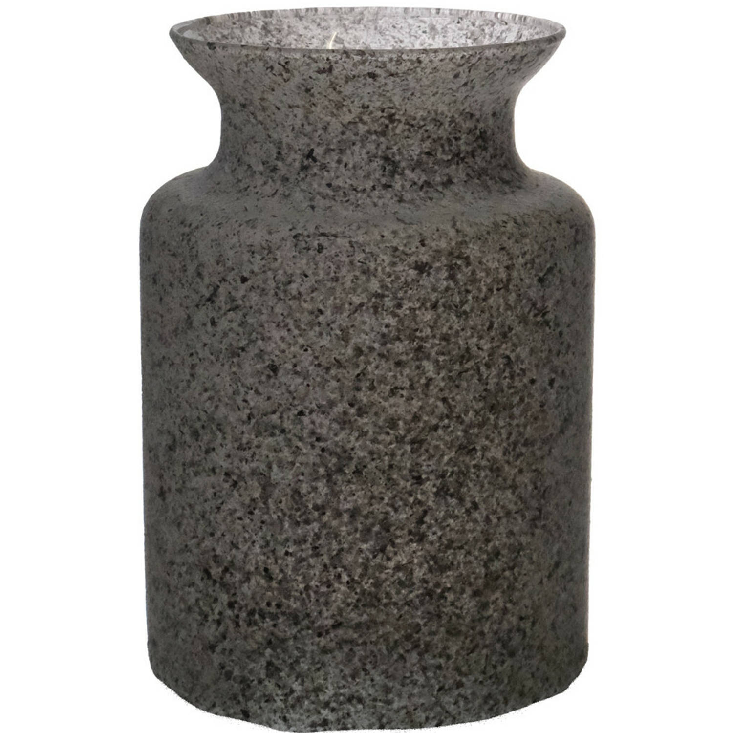 Trendoz Bloemenvaas Dubai - grijs graniet - glas - D14 x H20 cm