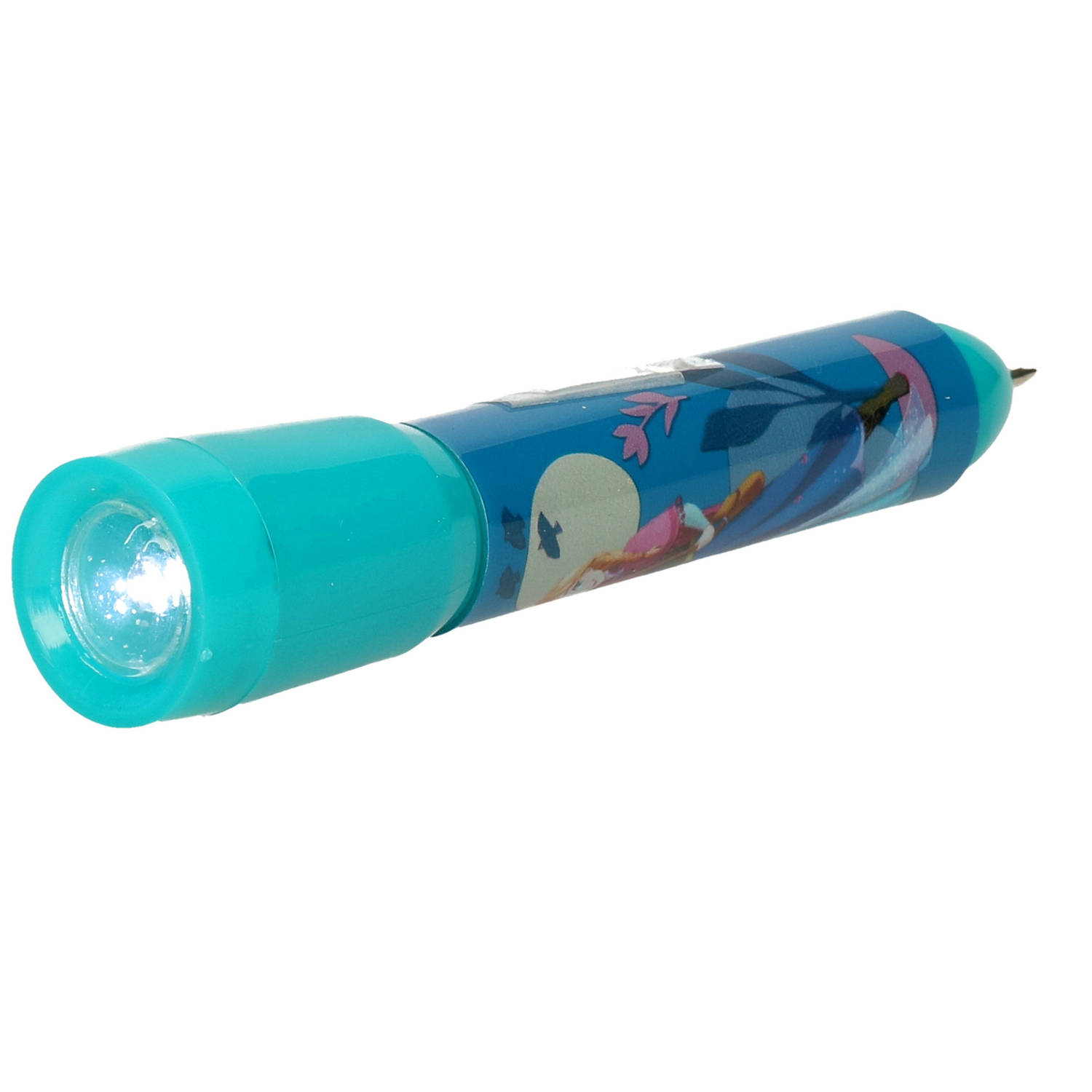 Disney Frozen kinder zaklamp/leeslamp met pen - blauw - kunststof - 12 x 2 cm - Kinder zaklampen