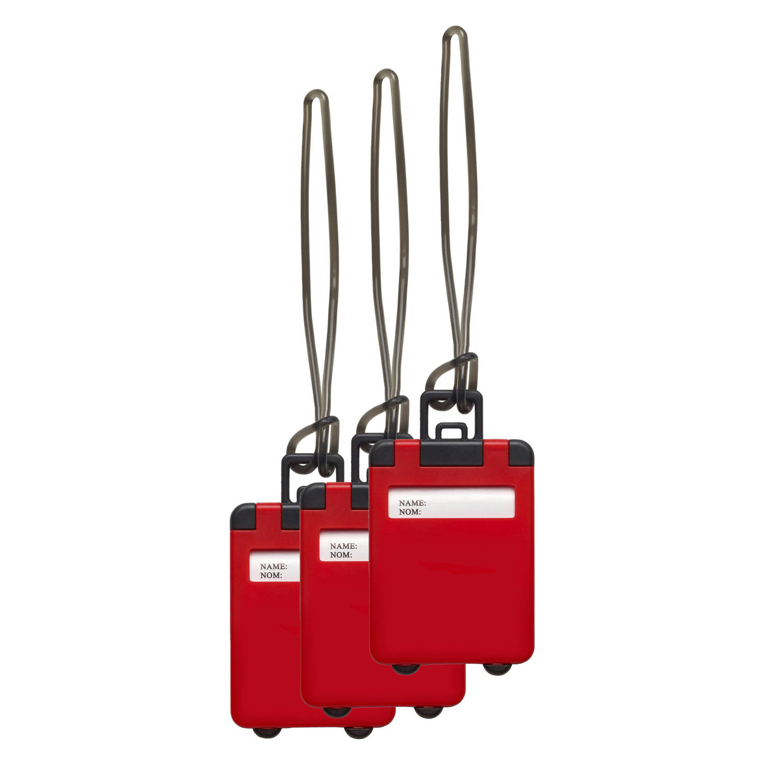Kofferlabel Jenson 4x rood 8 x 5.5 cm reiskoffer-handbagage label Bagagelabels