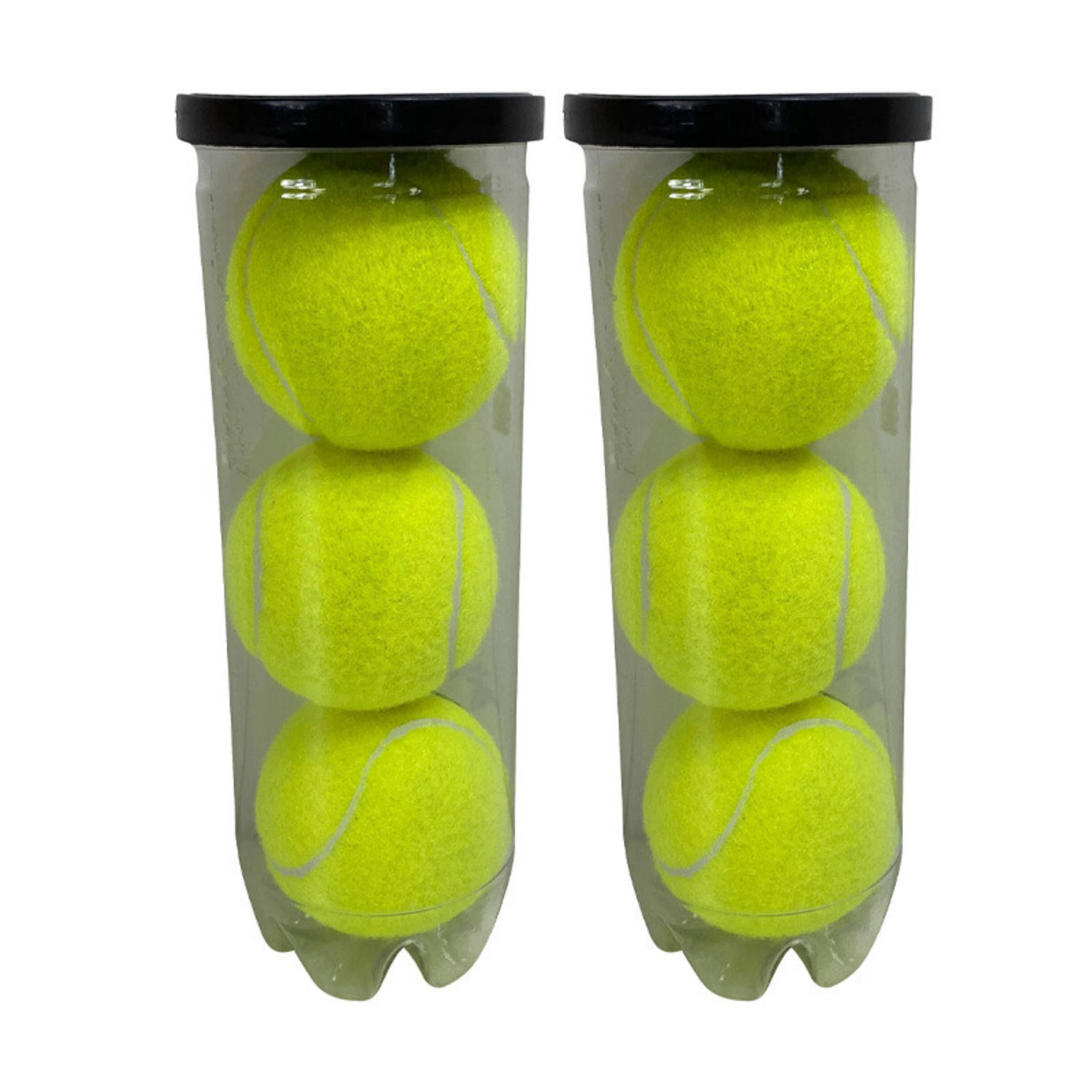 Tennisballen in koker 6x geel Tennisballen