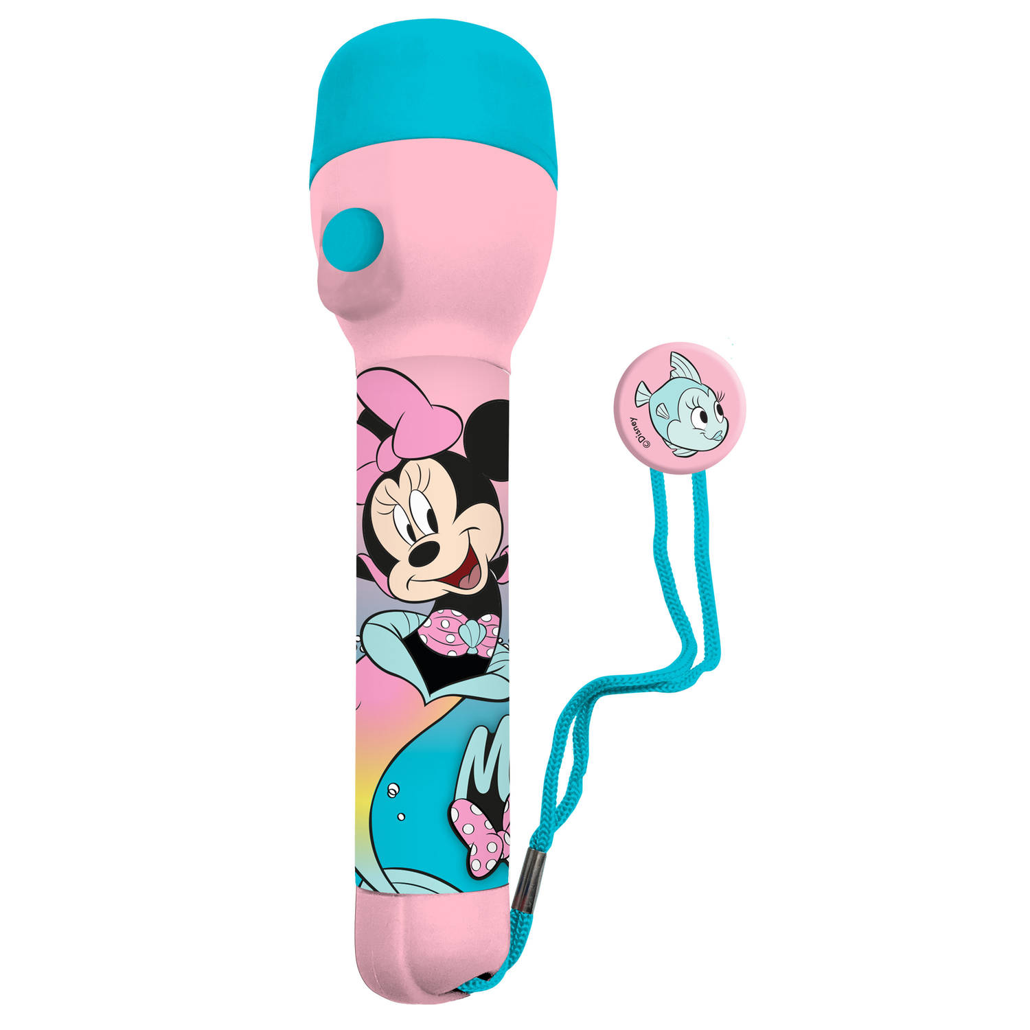 Disney Minnie Mouse kinder zaklamp/leeslamp - roze/blauw - kunststof - 16 x 4 cm - Kinder zaklampen