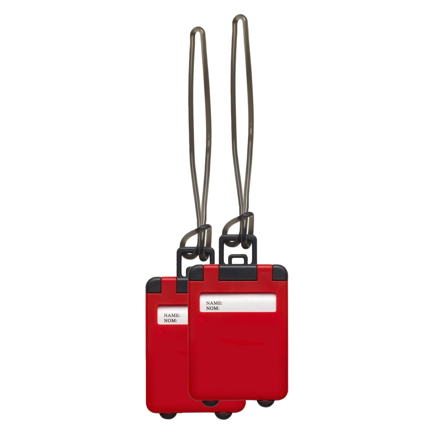 Kofferlabel Jenson 2x rood 8 x 5.5 cm reiskoffer-handbagage label Bagagelabels