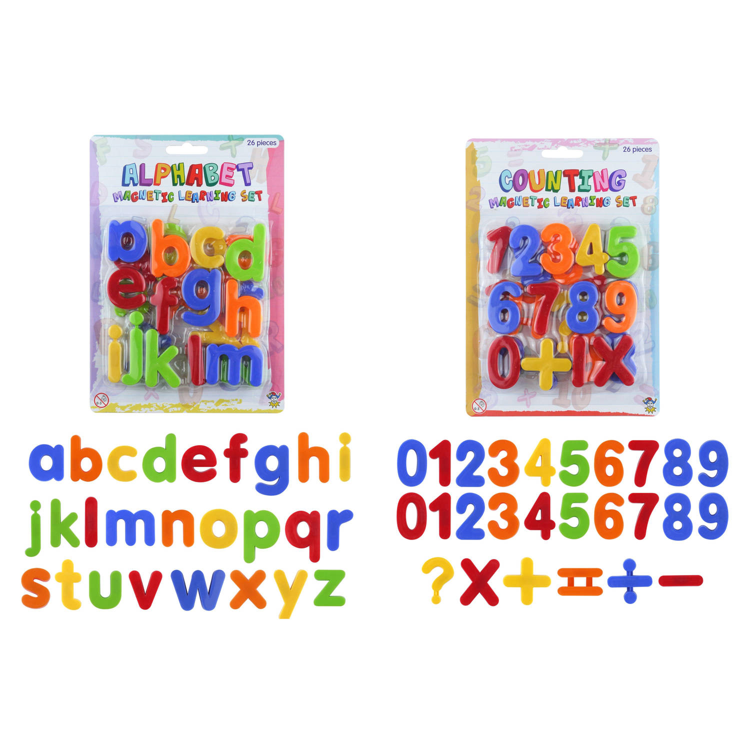 1x set Magnetische gekleurde alfabet speelgoed letters en cijfers 52 stuks 4 cm Magneten
