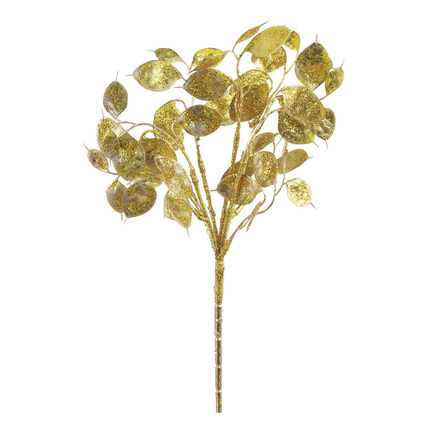 Countryfield kunsttak/kunstbloem - Lunaria - goud - 40 cm - kunststof